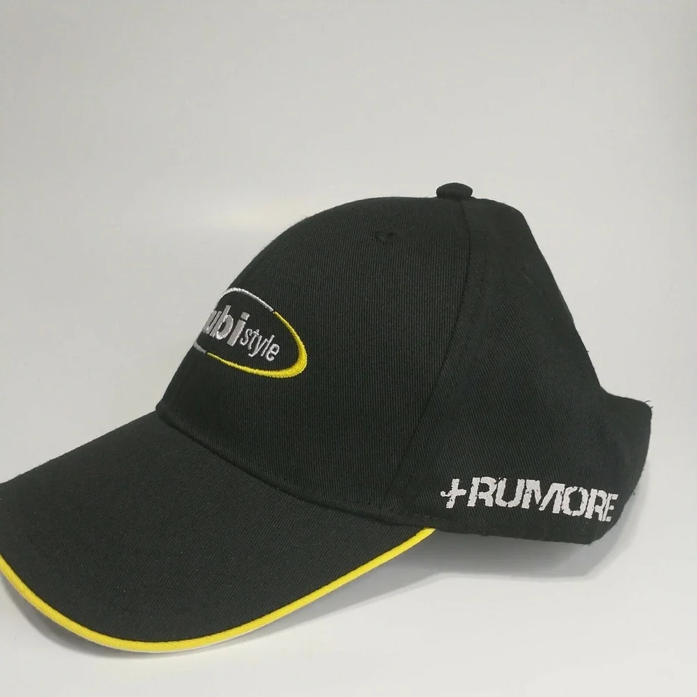 Tubi Style Exhaust Black Yellow Embroidered Baseball Cap Mens One Size +RUMORE